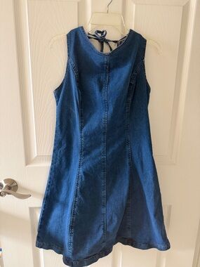 Denim A-Line Dress - Deep Indigo Blue